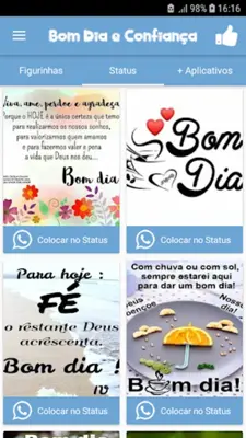 Figurinhas Bom Dia e Confiança android App screenshot 1